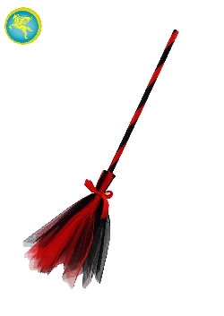 SCOPA DI TULLE BICOLORE ROSSO/NERO